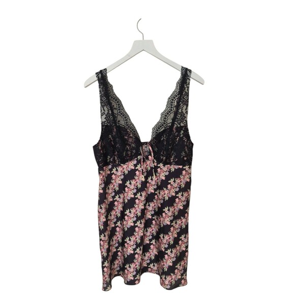 Free People Other - New Intimately Free People Chemise Women's Sz Medium Black Lace Floral Print $98